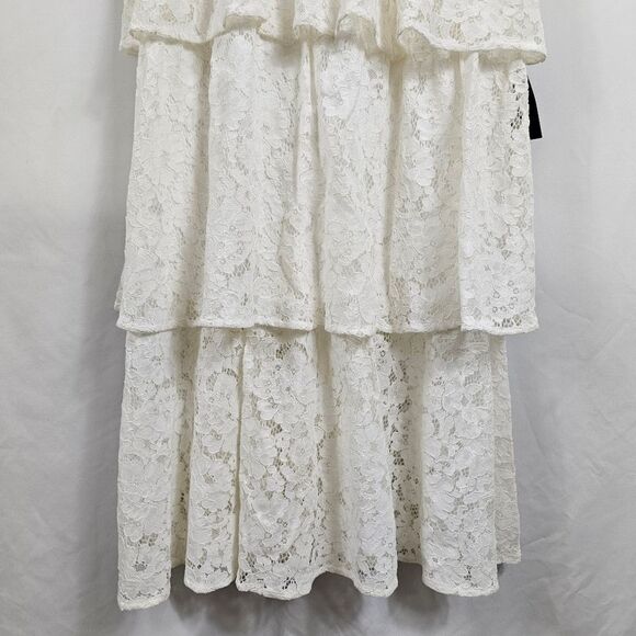 NWT Lulus Love in Layers Tiered Lace Midi Dress in Ivory - Size M - Picture 6 of 9